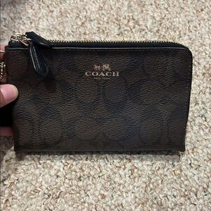 Coach Dark Brown Wristlet
